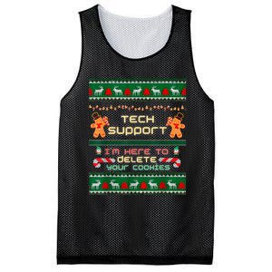 Tech Support IM Here To Delete Your Cookies Christmas Xmas Mesh Reversible Basketball Jersey Tank