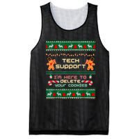 Tech Support IM Here To Delete Your Cookies Christmas Xmas Mesh Reversible Basketball Jersey Tank