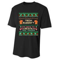 Tech Support IM Here To Delete Your Cookies Christmas Xmas Performance Sprint T-Shirt