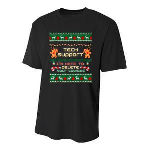 Tech Support IM Here To Delete Your Cookies Christmas Xmas Youth Performance Sprint T-Shirt