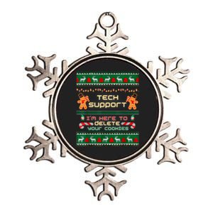 Tech Support IM Here To Delete Your Cookies Christmas Xmas Metallic Star Ornament