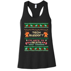 Tech Support IM Here To Delete Your Cookies Christmas Xmas Women's Racerback Tank