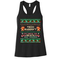 Tech Support IM Here To Delete Your Cookies Christmas Xmas Women's Racerback Tank