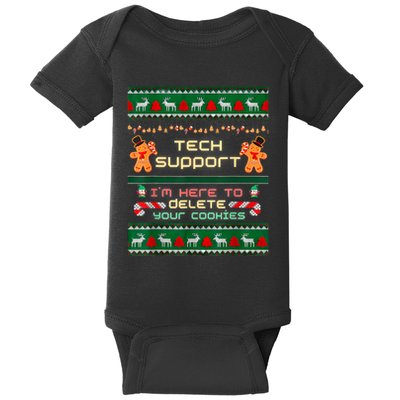 Tech Support IM Here To Delete Your Cookies Christmas Xmas Baby Bodysuit