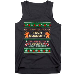 Tech Support IM Here To Delete Your Cookies Christmas Xmas Tank Top