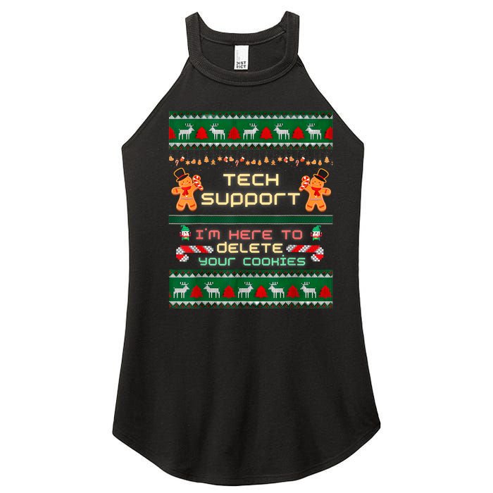 Tech Support IM Here To Delete Your Cookies Christmas Xmas Women's Perfect Tri Rocker Tank