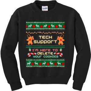 Tech Support IM Here To Delete Your Cookies Christmas Xmas Kids Sweatshirt