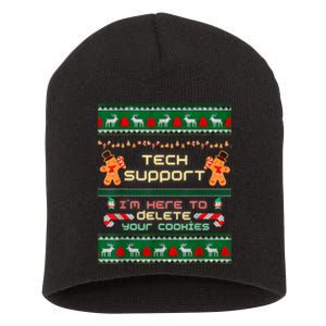 Tech Support IM Here To Delete Your Cookies Christmas Xmas Short Acrylic Beanie