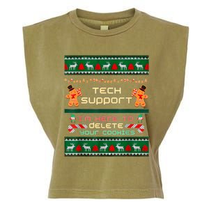 Tech Support IM Here To Delete Your Cookies Christmas Xmas Garment-Dyed Women's Muscle Tee