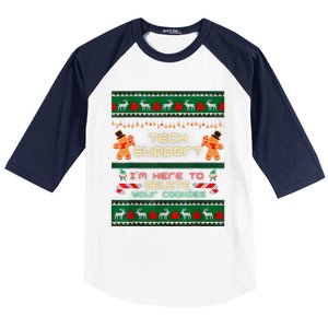 Tech Support IM Here To Delete Your Cookies Christmas Xmas Baseball Sleeve Shirt