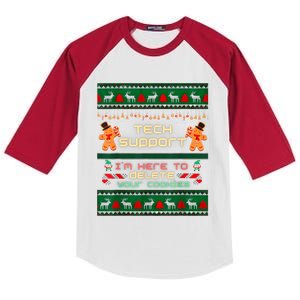 Tech Support IM Here To Delete Your Cookies Christmas Xmas Kids Colorblock Raglan Jersey