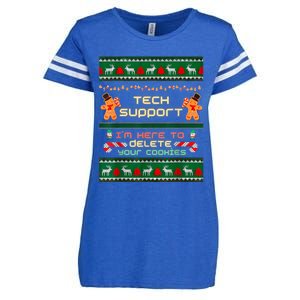 Tech Support IM Here To Delete Your Cookies Christmas Xmas Enza Ladies Jersey Football T-Shirt