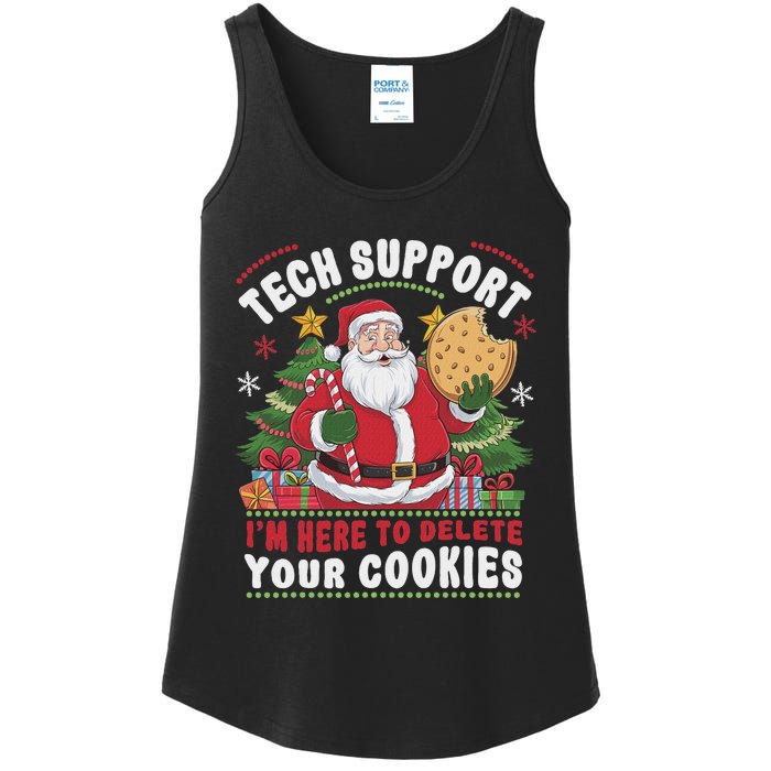 Tech Support IM Here To Delete Your Cookies Tech Christmas Ladies Essential Tank