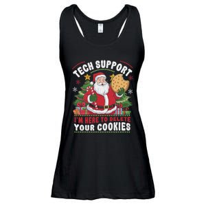 Tech Support IM Here To Delete Your Cookies Tech Christmas Ladies Essential Flowy Tank