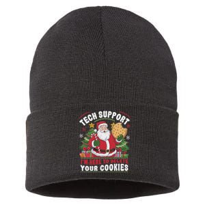 Tech Support IM Here To Delete Your Cookies Tech Christmas Sustainable Knit Beanie