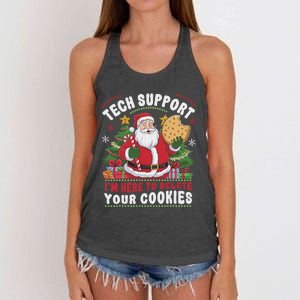 Tech Support IM Here To Delete Your Cookies Tech Christmas Women's Knotted Racerback Tank