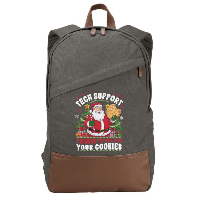 Tech Support IM Here To Delete Your Cookies Tech Christmas Cotton Canvas Backpack