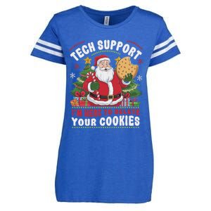 Tech Support IM Here To Delete Your Cookies Tech Christmas Enza Ladies Jersey Football T-Shirt