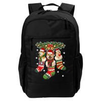 Three Shiba Inu In Sock Christmas Santa X Mas Dog Daily Commute Backpack