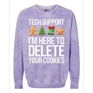 Tech Support IM Here To Delete Your Cookies Christmas Colorblast Crewneck Sweatshirt