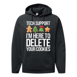 Tech Support IM Here To Delete Your Cookies Christmas Performance Fleece Hoodie