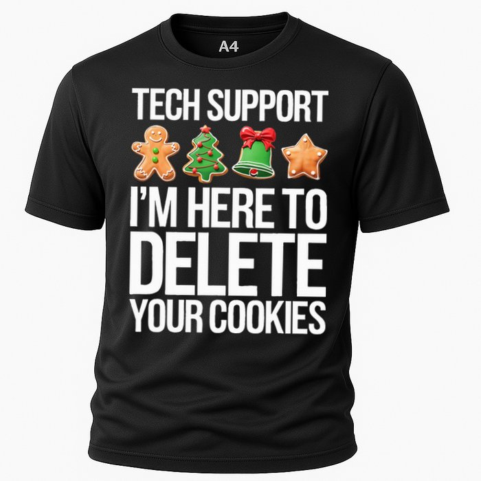 Tech Support IM Here To Delete Your Cookies Christmas Cooling Performance Crew T-Shirt