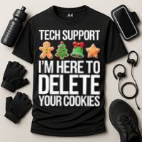 Tech Support IM Here To Delete Your Cookies Christmas Cooling Performance Crew T-Shirt