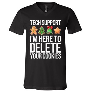 Tech Support IM Here To Delete Your Cookies Christmas V-Neck T-Shirt