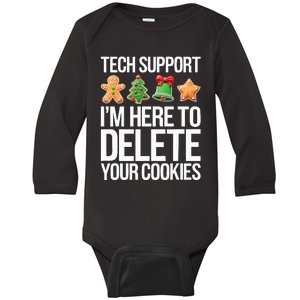 Tech Support IM Here To Delete Your Cookies Christmas Baby Long Sleeve Bodysuit