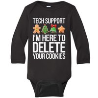 Tech Support IM Here To Delete Your Cookies Christmas Baby Long Sleeve Bodysuit