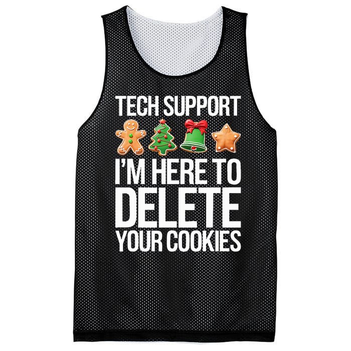 Tech Support IM Here To Delete Your Cookies Christmas Mesh Reversible Basketball Jersey Tank