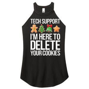 Tech Support IM Here To Delete Your Cookies Christmas Women's Perfect Tri Rocker Tank