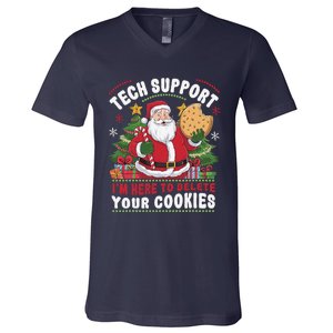 Tech Support IM Here To Delete Your Cookies Tech Christmas V-Neck T-Shirt