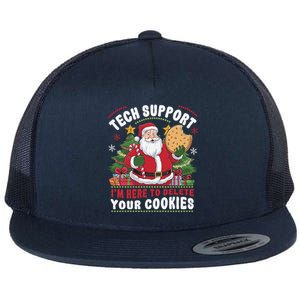 Tech Support IM Here To Delete Your Cookies Tech Christmas Flat Bill Trucker Hat