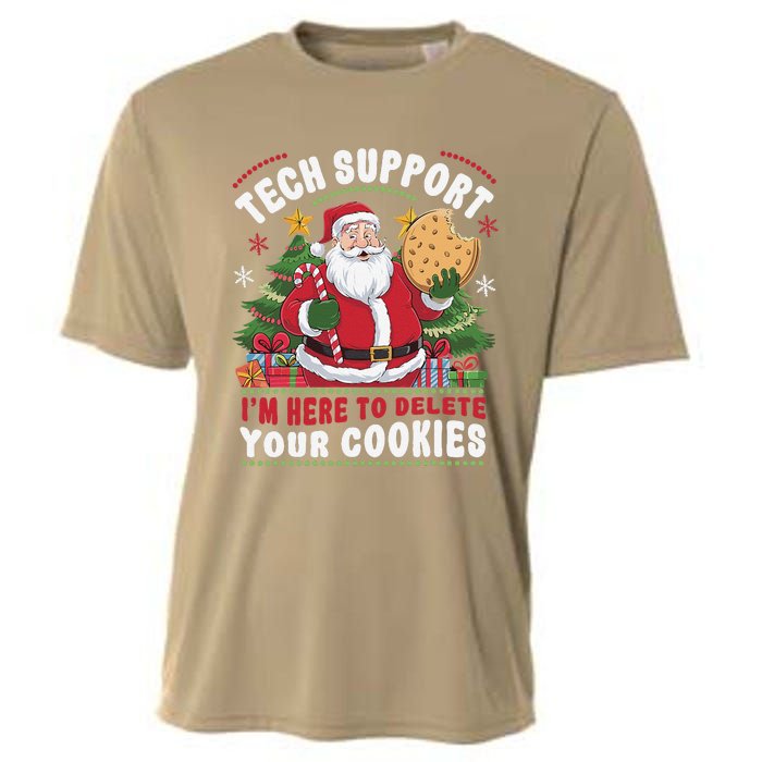 Tech Support IM Here To Delete Your Cookies Tech Christmas Cooling Performance Crew T-Shirt