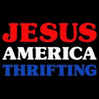 Thrift Shopping I Love Thrifting Jesus And Thrifting Drawstring Bag