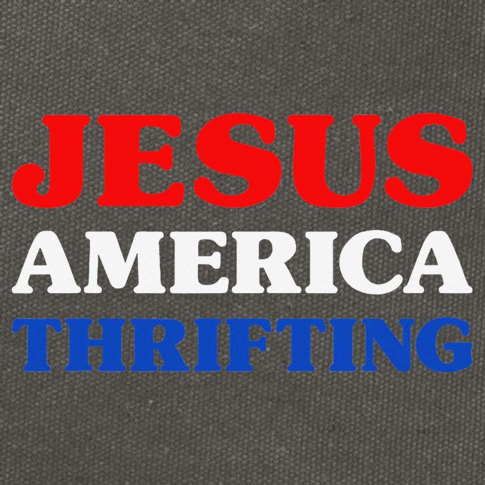 Thrift Shopping I Love Thrifting Jesus And Thrifting Cotton Canvas Backpack