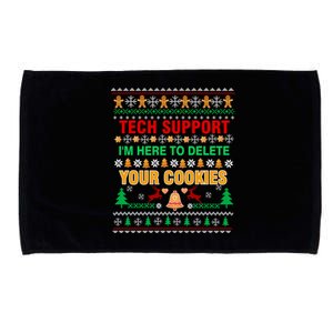 Tech Support IM Here To Delete Your Cookies Christmas Ugly Great Gift Microfiber Hand Towel