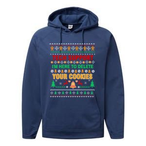 Tech Support IM Here To Delete Your Cookies Christmas Ugly Great Gift Performance Fleece Hoodie