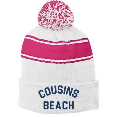 The Summer I Turned Pretty Cousins Beach Heather Gray Stripe Pom Pom Beanie