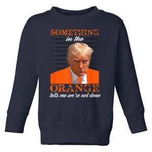 Trump Something In The Orange Tells Me WeRe Not Done Toddler Sweatshirt