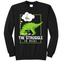 The Struggle Is Real Sword Fighting Dinosaur Fencer Fencing Sweatshirt