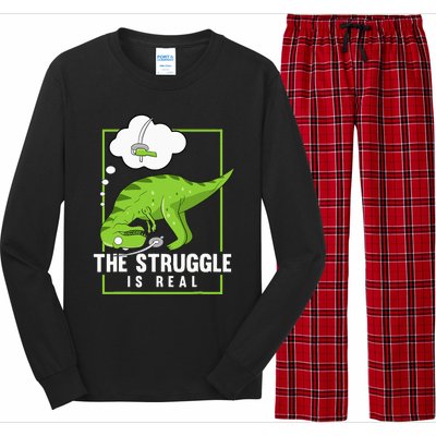 The Struggle Is Real Sword Fighting Dinosaur Fencer Fencing Long Sleeve Pajama Set