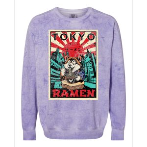 Tokyo Shiba Inu Ramen Noodles Kawaii Japanese Asian Foodie Colorblast Crewneck Sweatshirt