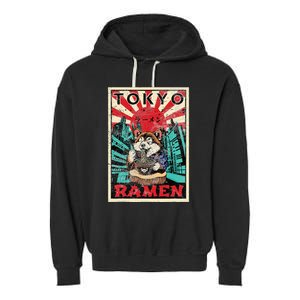 Tokyo Shiba Inu Ramen Noodles Kawaii Japanese Asian Foodie Garment-Dyed Fleece Hoodie