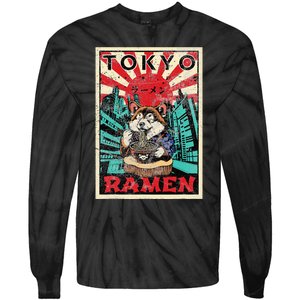 Tokyo Shiba Inu Ramen Noodles Kawaii Japanese Asian Foodie Tie-Dye Long Sleeve Shirt