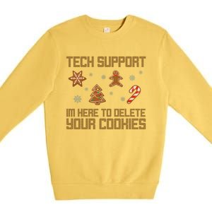 Tech Support I'm Here To Delete Your Cookies Funny Christmas Premium Crewneck Sweatshirt