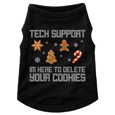 Tech Support I'm Here To Delete Your Cookies Funny Christmas Doggie Tank