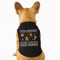 Tech Support I'm Here To Delete Your Cookies Funny Christmas Doggie Tank