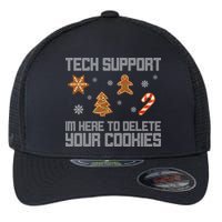 Tech Support I'm Here To Delete Your Cookies Funny Christmas Flexfit Unipanel Trucker Cap
